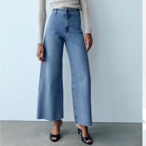 Zara High-Waisted Marine Straight Jeans